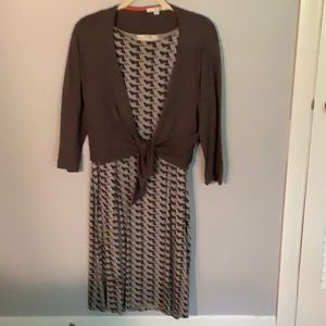 Boden gray dress with cardigan